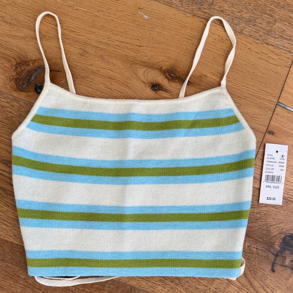 PacSun Blue and Green Striped Tank